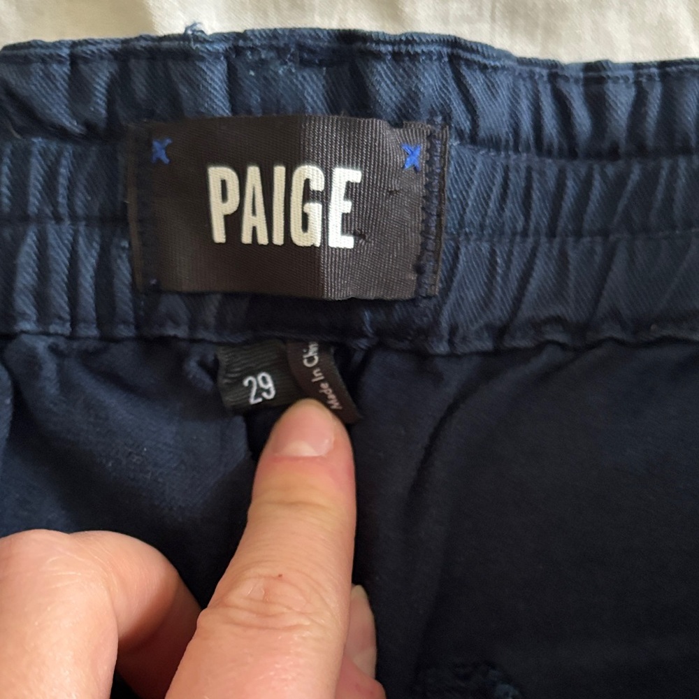 PAIGE women’s Christy Chinos with Drawstring in French Navy Size 29 NWOT - Picture 4 of 9